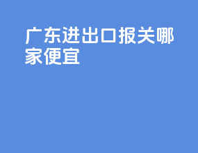 广东进出口报关哪家便宜