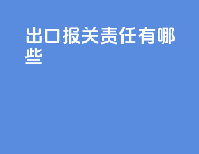 出口报关责任有哪些