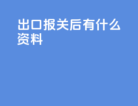 出口报关后有什么资料