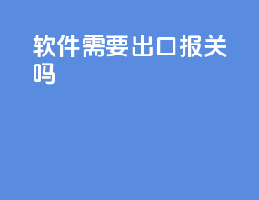 软件需要出口报关吗