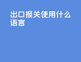 出口报关使用什么语言