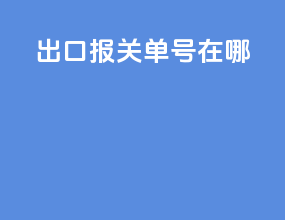 出口报关单号在哪