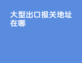 大型出口报关地址在哪