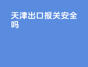 天津出口报关安全吗