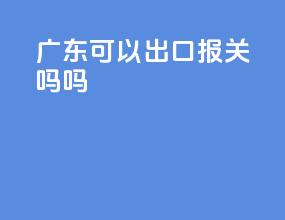 广东可以出口报关吗吗