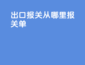 出口报关从哪里报关单