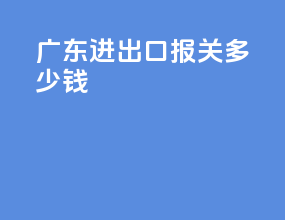 广东进出口报关多少钱