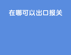 在哪可以出口报关