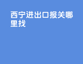 西宁进出口报关哪里找