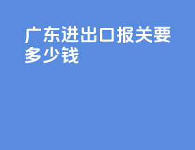 广东进出口报关要多少钱