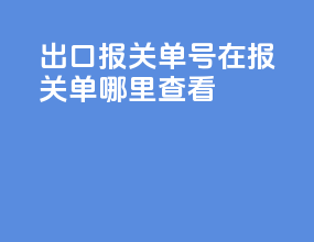 出口报关单号在报关单哪里查看