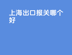上海出口报关哪个好