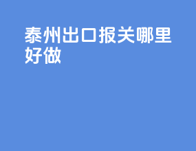 泰州出口报关哪里好做