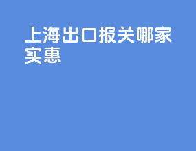 上海出口报关哪家实惠