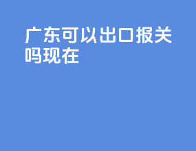 广东可以出口报关吗现在