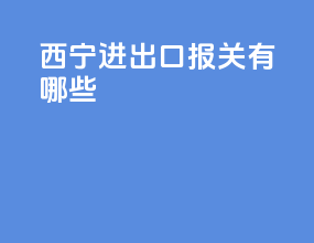 西宁进出口报关有哪些