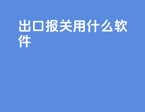 出口报关用什么软件