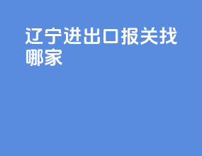 辽宁进出口报关找哪家