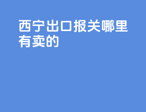 西宁出口报关哪里有卖的
