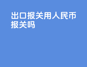 出口报关用人民币报关吗