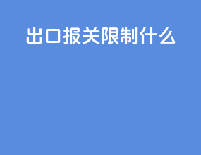出口报关限制什么