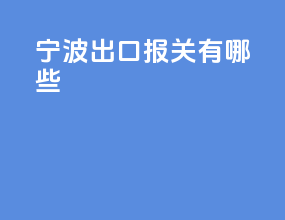 宁波出口报关有哪些