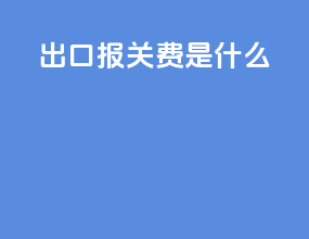 出口报关费是什么