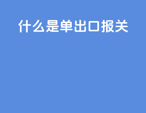 什么是单出口报关