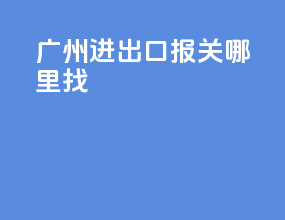 广州进出口报关哪里找
