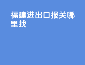 福建进出口报关哪里找