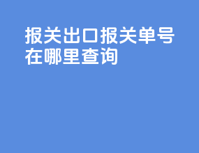 报关出口报关单号在哪里查询