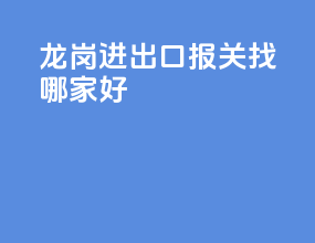 龙岗进出口报关找哪家好