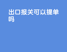 出口报关可以提单吗