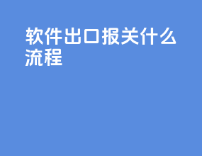软件出口报关什么流程