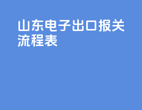 山东电子出口报关流程表