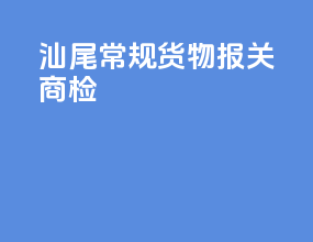 汕尾常规货物报关商检