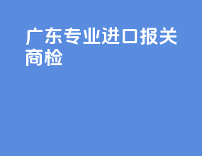 广东专业进口报关商检