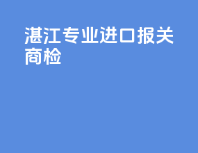 湛江专业进口报关商检
