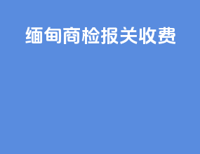 缅甸商检报关收费