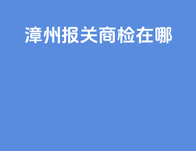 漳州报关商检在哪