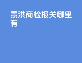 景洪商检报关哪里有