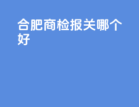 合肥商检报关哪个好