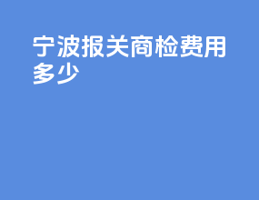 宁波报关商检费用多少