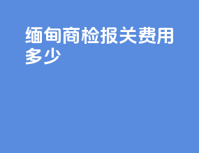 缅甸商检报关费用多少