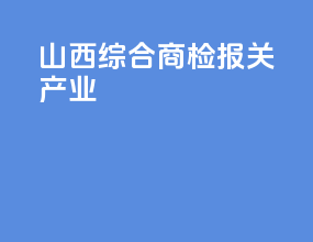 山西综合商检报关产业