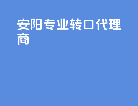 安阳专业转口代理商
