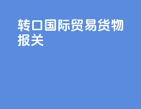 转口国际贸易货物报关