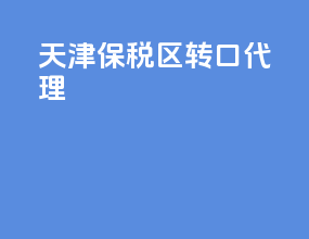 天津保税区转口代理