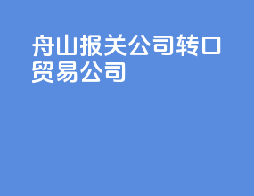 舟山报关公司转口贸易公司