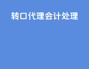转口代理 会计处理